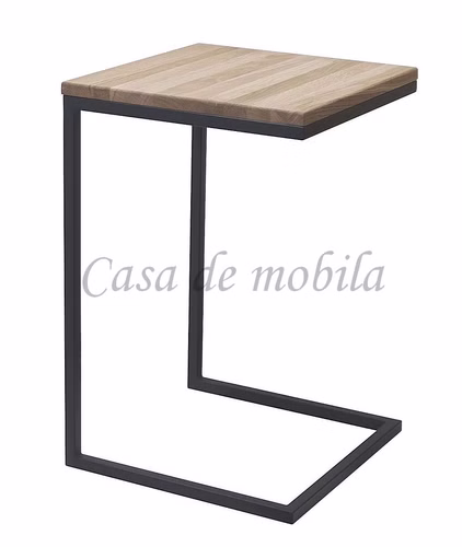 Beistelltisch Metallbeine schwarz 40x60x40cm OAKLAND Wildeiche geölt Beistelltisch MONIKA Wildeiche massiv natur geölt Metallbeine schwarz Casa de mobila Goslar