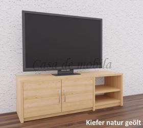 TV-Kommode 2 Holztüren 2 Fächer 134x46x46cm CONTRA Massivholz TV-Kommode, 2 Holztüren mit griffe CONTRA 134x46x46cm kiefer massiv natur geölt Casa de mobila kaufen