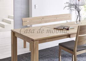 Ausziehtisch IDEAL Asteiche massiv bianco geölt Esstisch Ausziehbar IDEAL 220x90 cm rustikale Asteiche massiv bianco geölt Casa de mobila Goslar