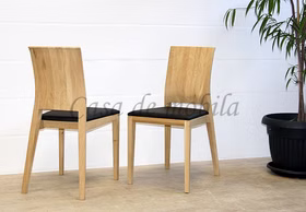 Stuhl mit polster 44x89x54cm ZARA Asteiche bianco geölt Echtleder Designer Holzstühle gepolster 44x89x54cm ZARA Asteiche weiß bianco geölt Echtleder Casa de mobila Goslar