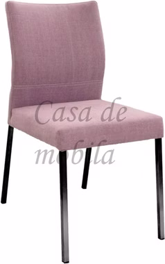Polsterstuhl KASPER1 45x94x66cm Stoffbezug Kiss Prune lila Metallbeine schwarz Carega Design 2 Stuhl mit lila Stoffpolster, schwarze Metallbeine