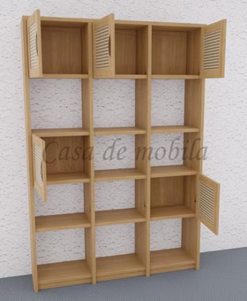 Massivholz Regal mit 5 Türen Wiener Geflecht CONTRA 136x199x33cm Kiefer Kernbuche Wildeiche massiv geölt Casa de mobila Goslar