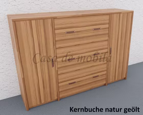 Kommode 3 türig und 3 große schubladen 178x123x46cm CONTRA Massivholz Wäschekommode 3 türig und 3 große schubladen CONTRA 178x123x46cm kernbuche massiv natur geölt Casa de mobila Goslar