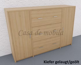 Kommode 3 türig und 3 große schubladen 178x123x46cm CONTRA Massivholz Hochkommode 3 türig und 3 große schubladen CONTRA 178x123x46cm kiefer massiv gelaugt geölt Casa de mobila Goslar