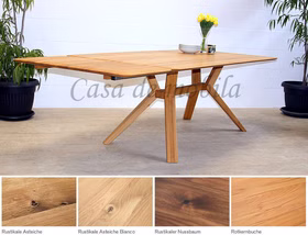 Tisch 1 Ansteckplatte SKARA Massivholz geölt mit runder Kante Esstisch SKARA 120 bis 220 cm 1 Ansteckplatte Buche Eiche Nussbaum geölt runde Kante Casa de mobila Goslar