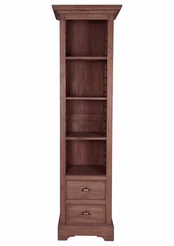 Regal Landhaus 60x210x58cm ROMANTEAKA mit 2 Schubladen Teak massiv unbehandelt Casa de mobila Goslar