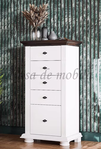 Schubladenkommode 55x106x37cm MONA Fichte weiß nussbaum