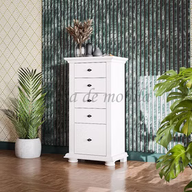 Schubladenkommode 55x106x37cm MONA Fichte weiß lackiert kommode mit schubladen MONA 55x106x37cm Fichte massiv weiß lackiert Rauten-Griff Casa de mobila Goslar
