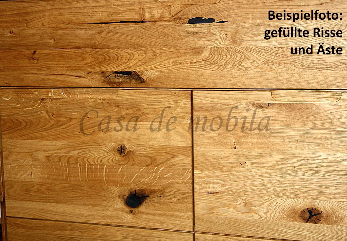 GOSE Äste und Risse im Detail Holzmuster GOSE Wildeiche massiv natur geölt Casa de mobila Goslar