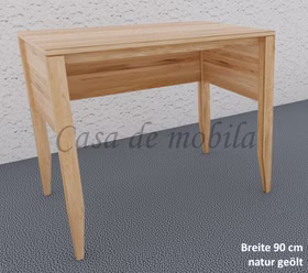 Massivholz Schreibtisch MIDO klein 90x76x60cm Eiche massiv natur geölt Casademobila Goslar skalik