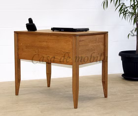 Schreibtisch 134x76x60cm MIDO Massivholz geölt Massivholz Schreibtische MIDO 134x76x60cm Eiche massiv braun nußbaumfarben geölt Casademobila Goslar skalik