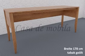 Schreibtisch 178x76x60cm MIDO Massivholz geölt Massivholz Bürotisch MIDO breit 178x76x60cm Eiche massiv braun nußbaum tabakfarben geölt Casademobila Goslar skalik