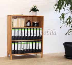 Standregal 3 Fächer, Holzfüße M1 90x112x40cm MIDO Massivholz geölt Massivholz Büroregal MIDO 90x112x40cm Kernbuche massiv natur geölt Casa de mobila Goslar