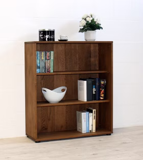 Bücherregal MIDO mit 3 Fächer 90x100x32cm Eiche massiv nußbaumfarben geölt Bücherregal MIDO mit 3 Fächer 90x100x32cm Eiche massiv nußbaumfarben geölt Casa de mobila Goslar