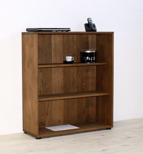 Standregal 3 Fächer 90x100x32cm MIDO Massivholz geölt Büroregal MIDO mit 3 Fächer 90x100x32cm Eiche massiv tabak geölt Casa de mobila Goslar