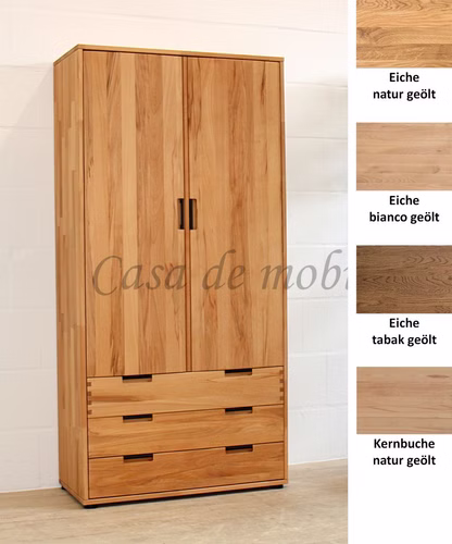 Schrank 90x180x32 MIDO Massivholz geölt
