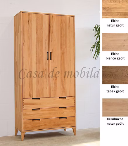 Schrank 90x192x32 MIDO Massivholz geölt