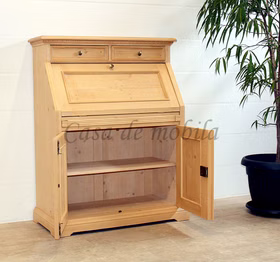 Sekretär 100x127x47cm VICTORIA Fichte natur gewachst Schreibschrank Victoria mit einer Klappe, zwei Türen, 4 kleinen und 2 großen Schubladen aus massivem Fichtenholz Casa de mobila Goslar