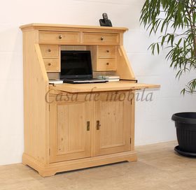 Sekretär 100x127x47cm VICTORIA Fichte natur gewachst sekretär victoria landhaus fichte massiv natur gewachst mit 6 Schubladen, einer Klappe und zwei Türen Casa de mobila Goslar