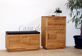 Dielen-Set 2teilig WINDSOR Eiche massiv geölt Massivholz kommoden set 2 teilig mit kissen WINDSOR Eiche massiv natur geölt Casa de mobila Goslar