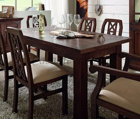 Massivholz Tisch SIESTA Pinie massiv dunkelbraun nussbaumfarben kolonial casademobila Goslar