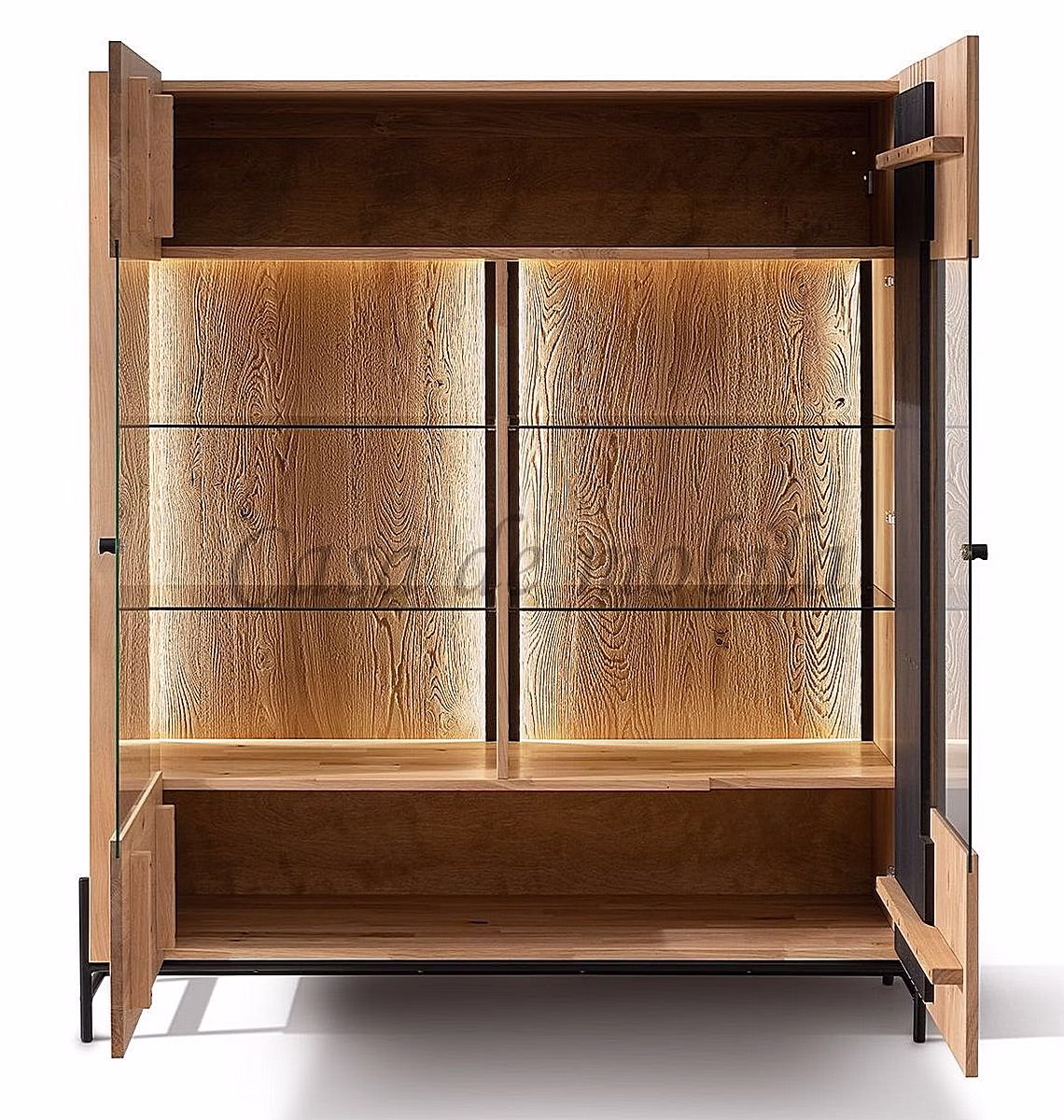 ASCONA Highboard geöffnet Holz-Highboard mit weit geöffneten Türen