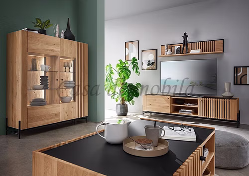 Wohnzimmer-Set 4teilig ASCONA Wildeiche geölt