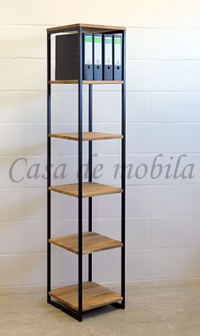 Standregal mit Metall industrial stil LISSABON 40x198x40cm Wildeiche massiv natur geölt Casa de mobila Goslar Standregal mit Metall industrial stil LISSABON 40x198x40cm Wildeiche massiv natur geölt Casa de mobila Goslar