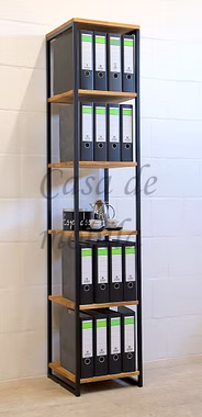 Büroregal mit Metallgestell LISSABON 40x198x40cm Wildeiche massiv natur geölt Casa de mobila Goslar Büroregal mit Metallgestell LISSABON 40x198x40cm Wildeiche massiv natur geölt Casa de mobila Goslar