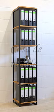 Standregal mit Metallgestell LISSABON 40x198x40cm Wildeiche massiv natur geölt Casa de mobila Goslar Standregal mit Metallgestell LISSABON 40x198x40cm Wildeiche massiv natur geölt Casa de mobila Goslar
