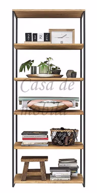 Bücherregal mit Metallgestell LISSABON 80x198x40cm Wildeiche massiv natur geölt Casa de mobila Goslar Bücherregal mit Metallgestell LISSABON 80x198x40cm Wildeiche massiv natur geölt Casa de mobila Goslar