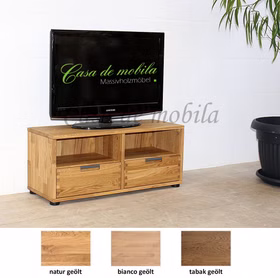 TV-Lowboard 90x36x32cm MIDO Eiche massiv geölt Kleine TV-Kommode schmal MIDO 90x36x32cm Eiche massiv Natur, bianco, Nussbaumfarben geölt Casa de mobila Goslar