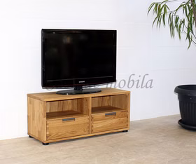 TV-Lowboard 90x36x40cm MIDO Eiche massiv geölt Fernsehkommode klein 90x36x40cm Mido Eichenholz natur geölt Casa de mobila Goslar