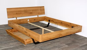 Bett-Schublade DOINA für Metallkufen Eiche massiv geölt Schublade für DOINA Doppelbett Metallkufe Wildeiche massiv natur geölt Casa de mobila Goslar