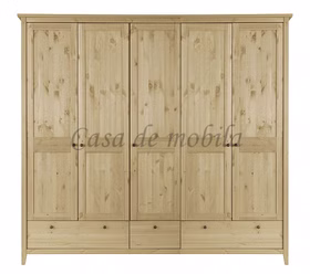 Kleiderschrank 230x210x57cm SOLVITA 5türig Kiefer gelaugt geölt Massivholz Kleiderschrank SOLVITA 230x210x57cm 5türig Kiefer massiv gelaugt geölt Casa de mobila Goslar