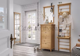 Schubladenkommode 58x115x40cm SOLVITA Kiefer gelaugt geölt Dielenkommode mit schubladen SOLVITA 58x115x40cm Kiefer massiv gelaugt geölt Casa de mobila Goslar