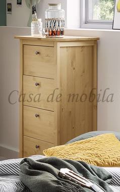 Schubladenkommode 58x115x40cm SOLVITA Kiefer gelaugt geölt Hochkommode mit schubladen SOLVITA 58x115x40cm Kiefer massiv gelaugt geölt Casa de mobila Goslar