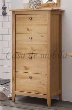 Schubladenkommode 58x115x40cm SOLVITA Kiefer gelaugt geölt Schubladenkommode SOLVITA 58x115x40cm Kiefer massiv gelaugt geölt Casa de mobila Goslar