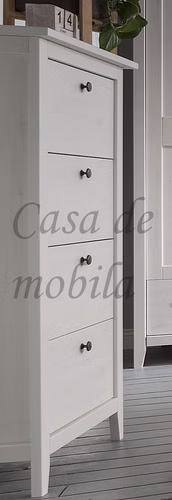 Schubladenkommode SOLVITA 58x115x40cm Kiefer massiv weiß gewachst Casa de mobila Goslar