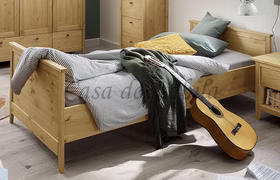 Bett Kinderbett SOLVITA 90x200 cm Kiefer massiv gelaugt geölt Casa de mobila Goslar