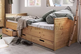 Schubladenbett 90x200 cm SOLVITA Kiefer massiv gelaugt geölt Schubladenbett SOLVITA 90x200 cm Kiefer massiv gelaugt geölt Casa de mobila Goslar