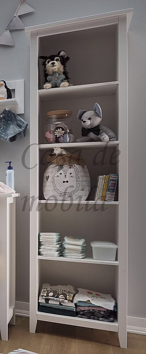 Standregal 55x200x40cm SOLVITA Kiefer massiv weiß gewachst Kinderzimmer-Regal SOLVITA 55x200x40cm Kiefer massiv weiß gewachst Casa de mobila Goslar