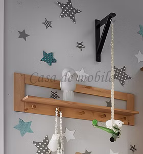 Garderobe mit Ablage SOLVITA 85x25x16cm Kiefer massiv gelaugt geölt Casa de mobila Goslar