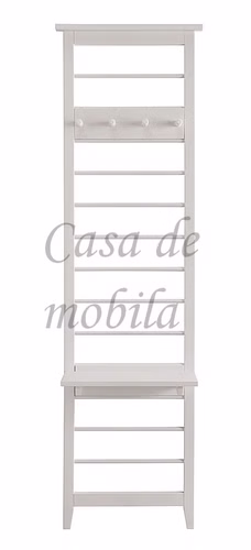 Wandgarderobe 58x200x29cm SOLVITA Kiefer weiß gewachst