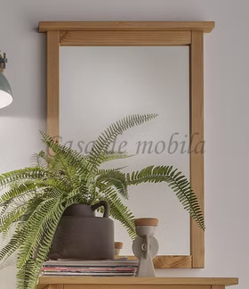 Wandspiegel mit Holzrahmen 58x80x8cm Kiefernholz massiv gelaugt geölt Casa de mobila Goslar