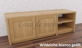 Fernsehkommode mit 2 Holztüren CONTRA 134x46x46cm eiche massiv bianco geölt Fernsehkommode mit 2 Holztüren CONTRA 134x46x46cm Wildeiche massiv bianco geölt Casa de mobila Goslar