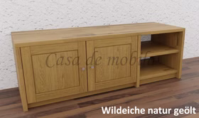 TV-Lowboard mit 2 Holztüren CONTRA 134x46x46cm eichenholz massiv natur geölt TV-Lowboard mit 2 Holztüren CONTRA 134x46x46cm Wildeiche massiv natur geölt Casa de mobila Goslar