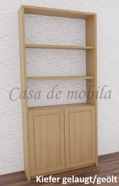 Bücherregal, 2 Holztüren HT2 89x199x33cm CONTRA Massivholz Büroregal 2 Holztüren CONTRA 89x199x33 cm Kiefer massiv gelaugt geölt Casa de mobila Goslar