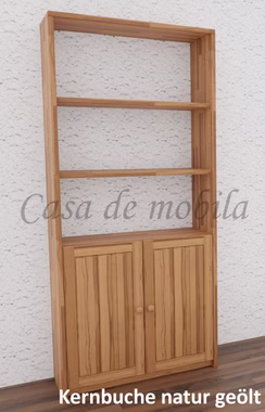 Bücherregal, 2 Holztüren HT2 89x199x33cm CONTRA Massivholz Aktenregal mit 2 türen CONTRA 89x199x33 cm Kernbuche massiv natur geölt Casa de mobila Goslar