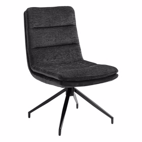 Drehstuhl 49x90x64cm COLE Polster anthrazit, Metallbeine schwarz gepolstert esszimmerstuhl drehbar COLE 49x90x64cm Polster dunkelgrau, Metallgestell schwarz